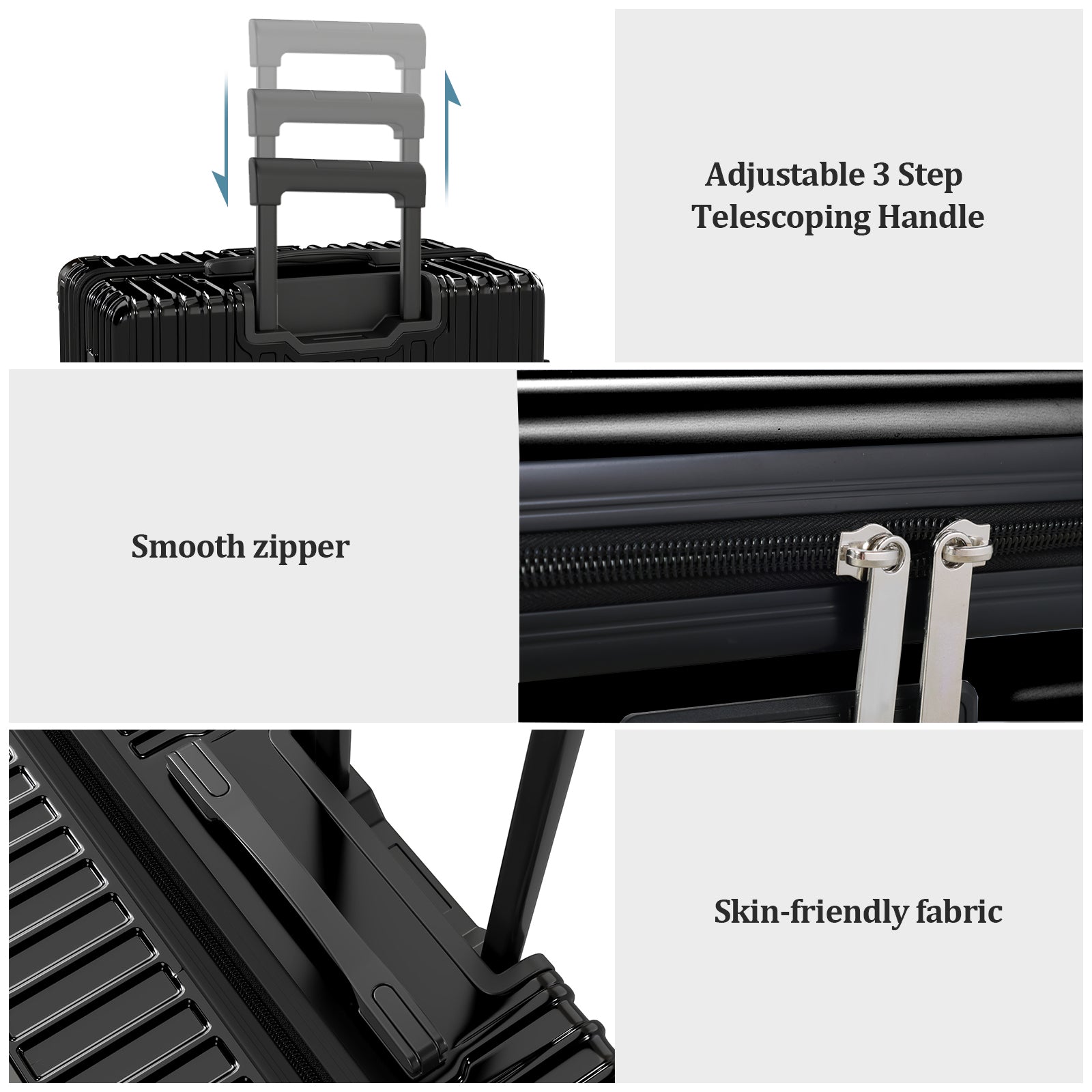 Set valigie ABS+PC 4 pezzi 18/20/24/28 - Nero (003)