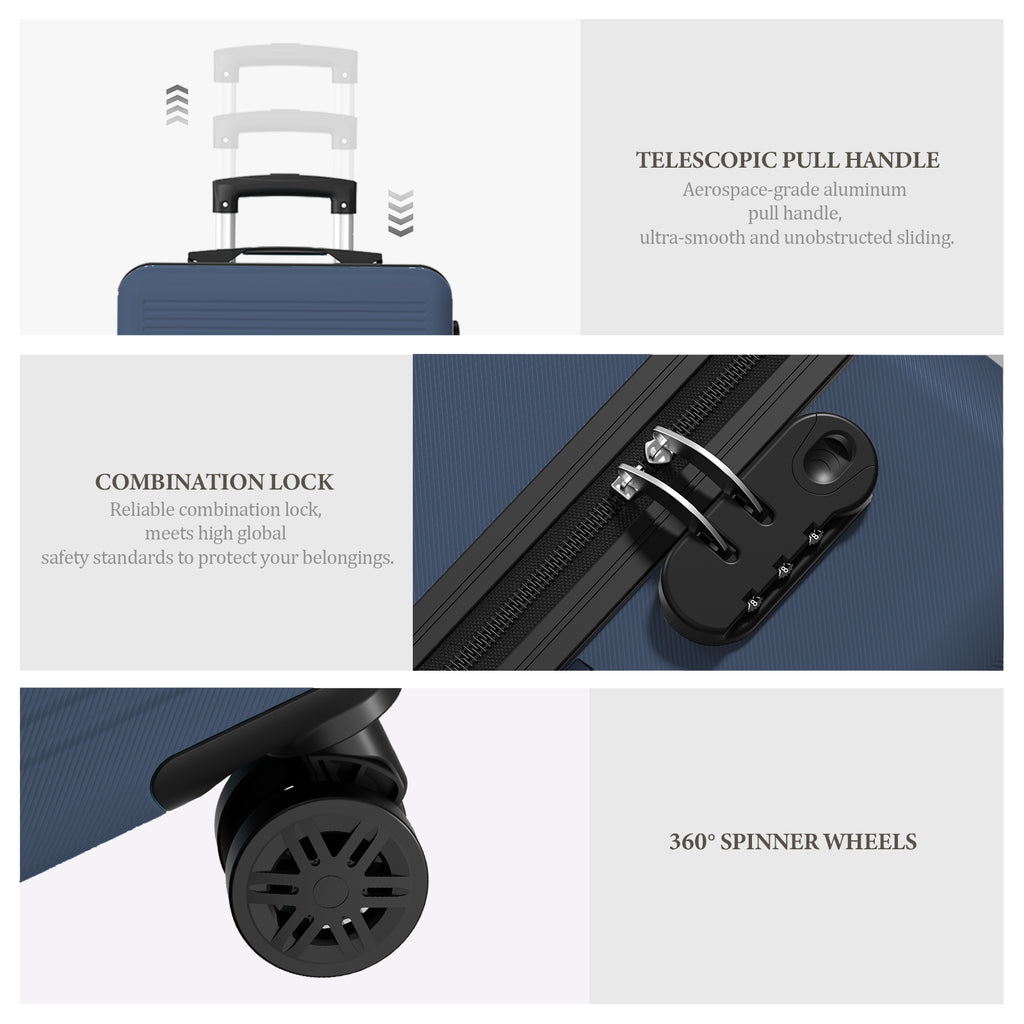 Set 3 Trolley ABS 20/24/28 pollici - Blu Navy (041)