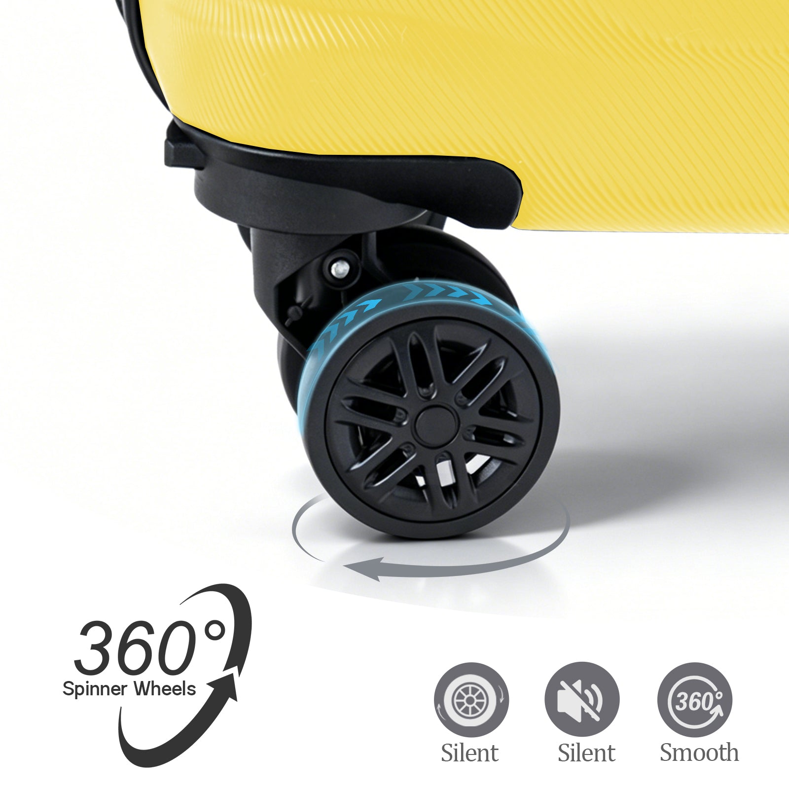 Set valigie ABS 4 pezzi 18/20/26/28 - Giallo (029)
