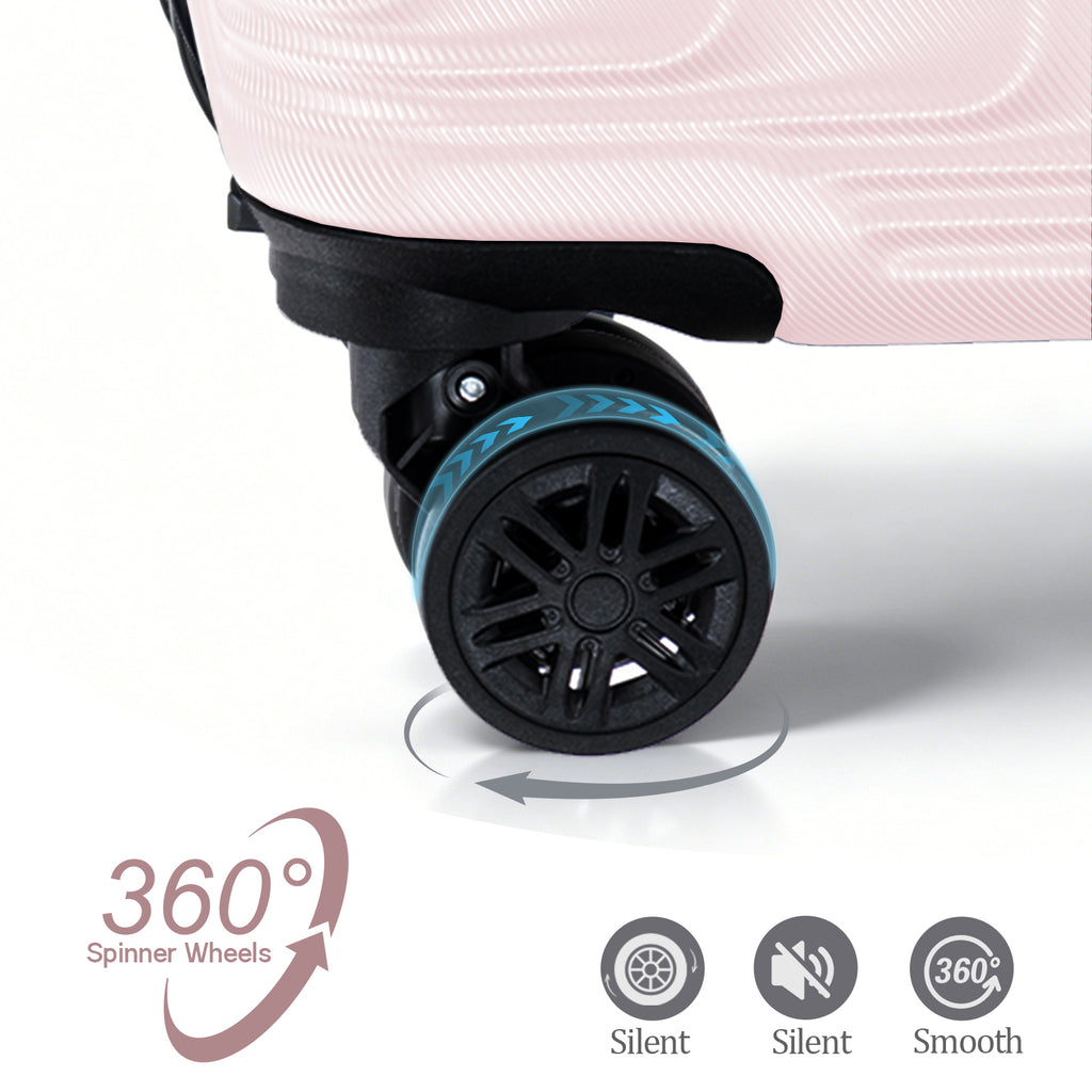Set valigie ABS 3 pezzi 20/24/28 – Rosa（042）