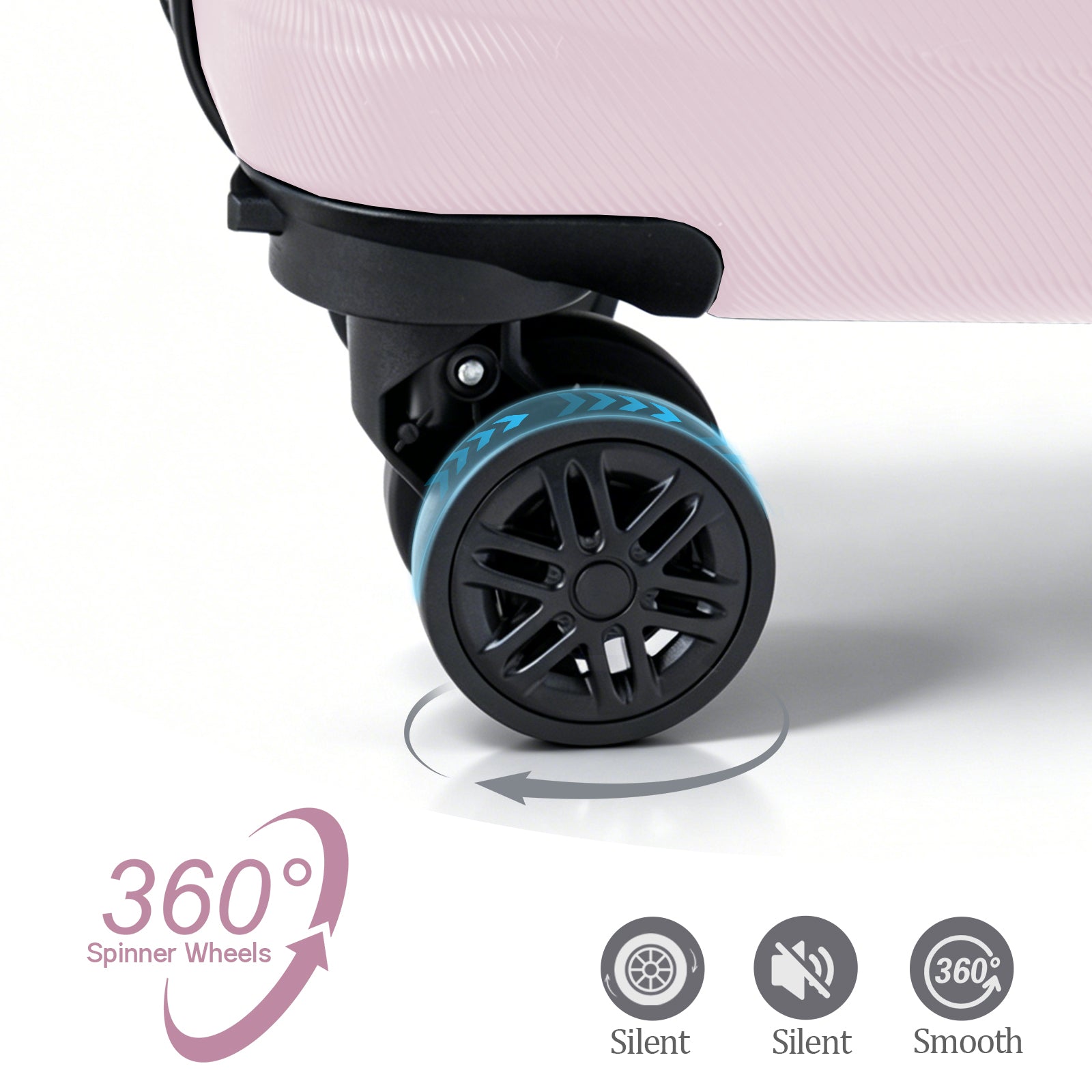 Set valigie ABS 4 pezzi 18/20/26/28 - Rosa (029)