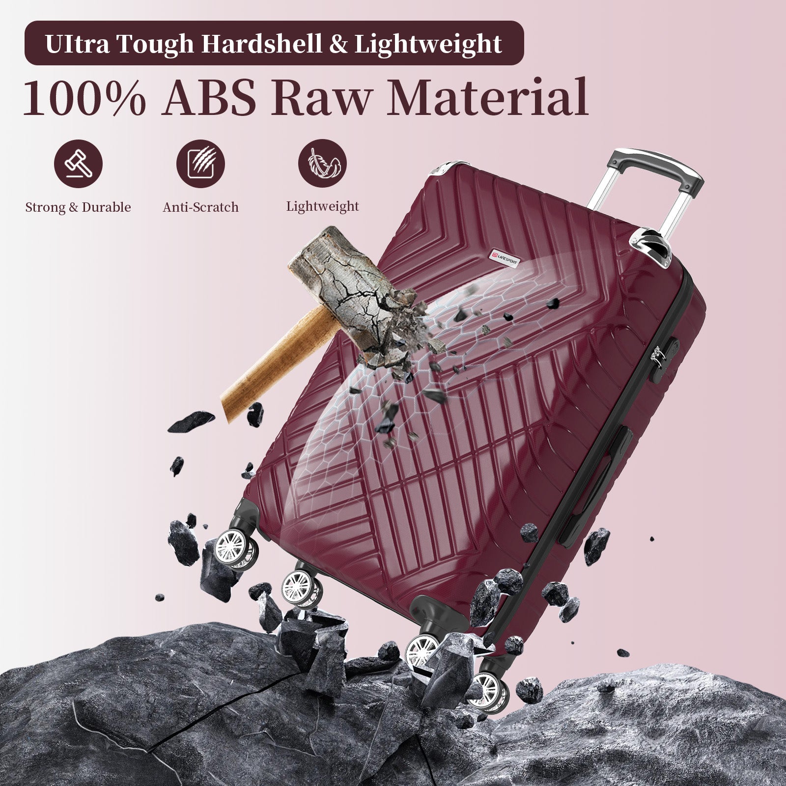 Set valigie in ABS da 5 pezzi (20"/26"/28"/30"/32") – Bordeaux（075）