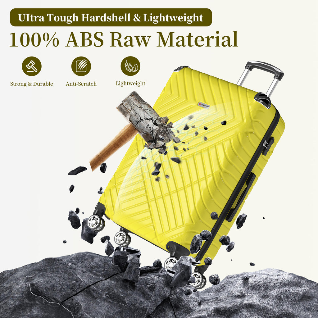 Set valigie in ABS da 5 pezzi (20"/26"/28"/30"/32") – Giallo tenue（075）