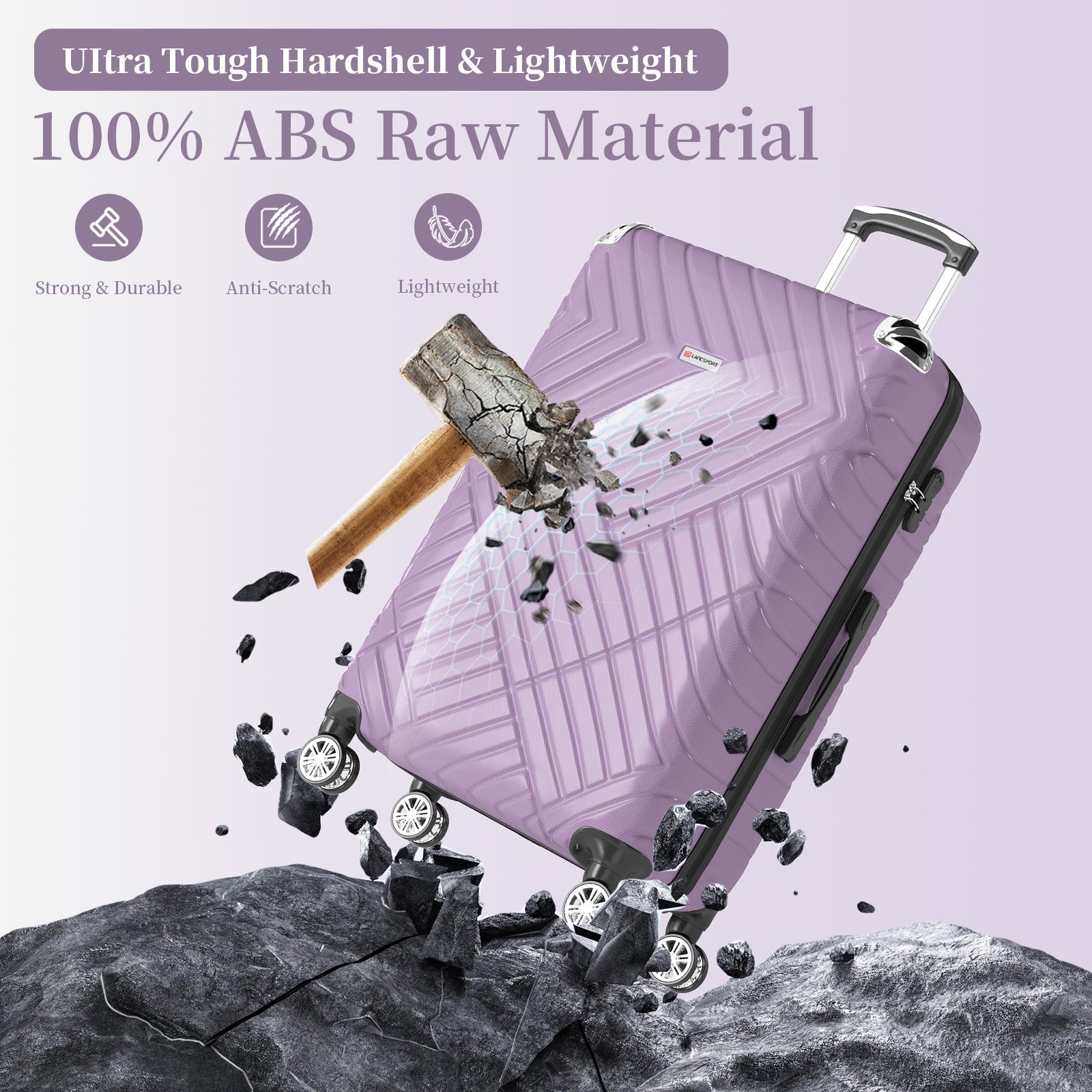 Set valigie in ABS da 5 pezzi (20"/26"/28"/30"/32") – Viola（075）