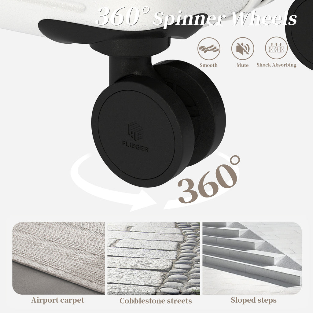 Set valigie in ABS da 4 pezzi (12"/20"/24"/28") – Bianco（064）