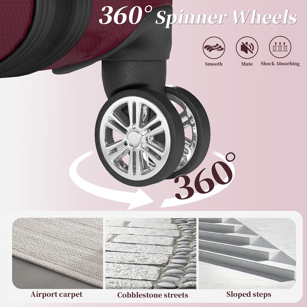 Set valigie in ABS da 5 pezzi (20"/26"/28"/30"/32") – Bordeaux（075）