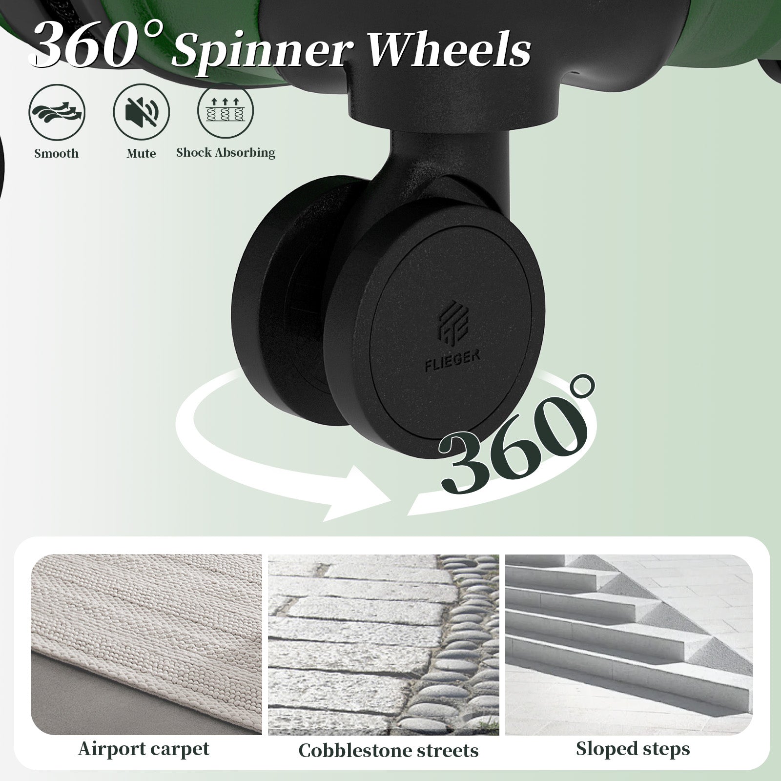 Set 4 Trolley ABS 12/20/24/28 pollici - Verde Scuro (073)