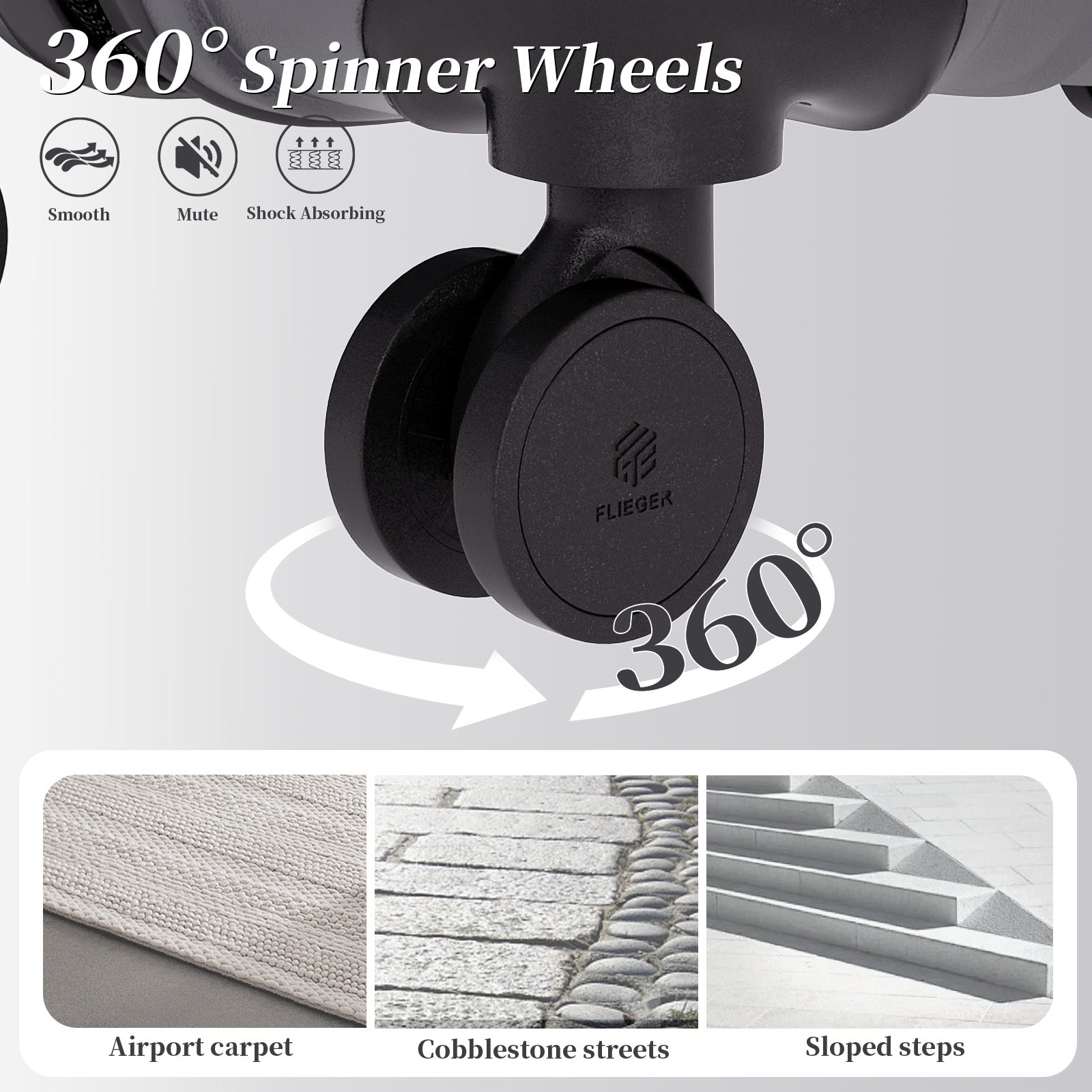 Set 4 Trolley ABS 12/20/24/28 pollici - Grigio (073)
