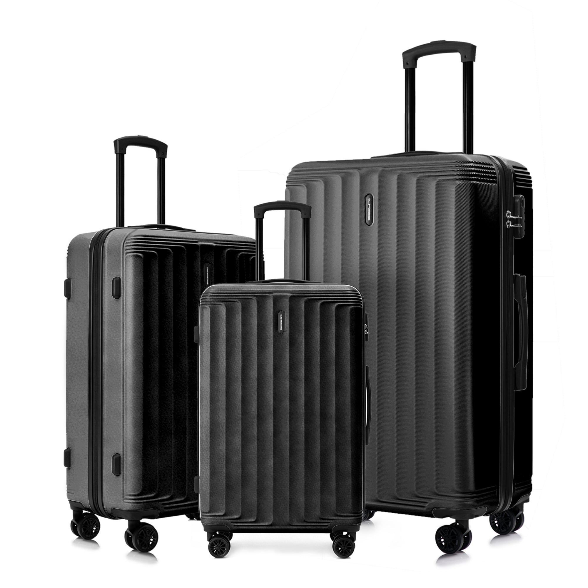 Set valigie ABS 3 pezzi 20/24/28– Nero（042）