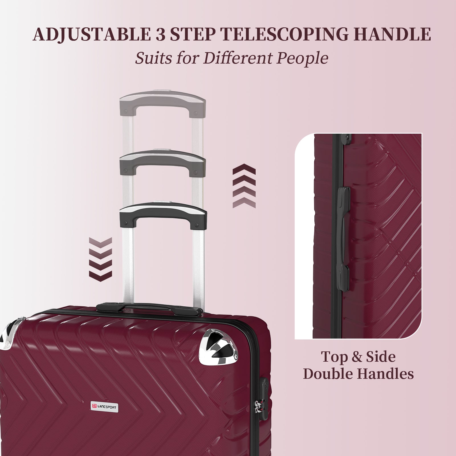 Set valigie in ABS da 5 pezzi (20"/26"/28"/30"/32") – Bordeaux（075）
