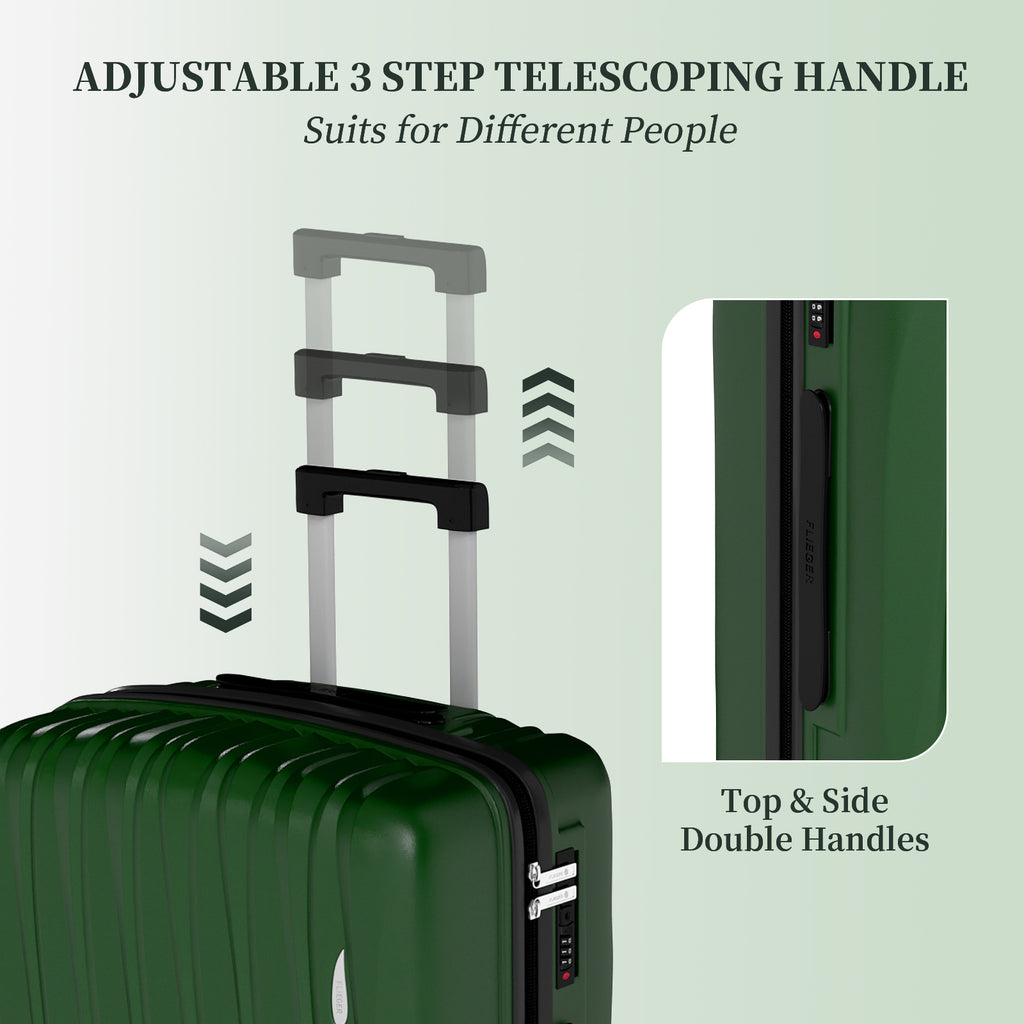 Set 4 Trolley ABS 12/20/24/28 pollici - Verde Scuro (073)