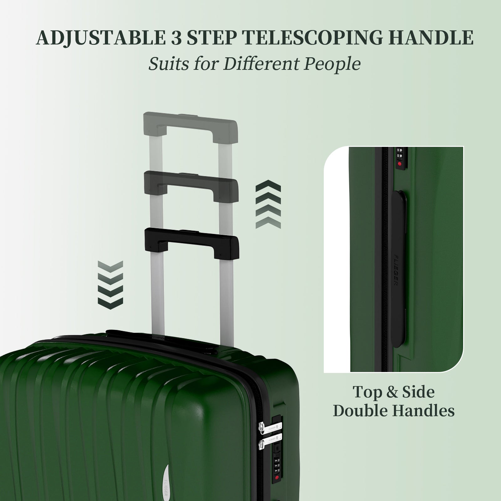 Set 4 Trolley ABS 12/20/24/28 pollici - Verde Scuro (073)