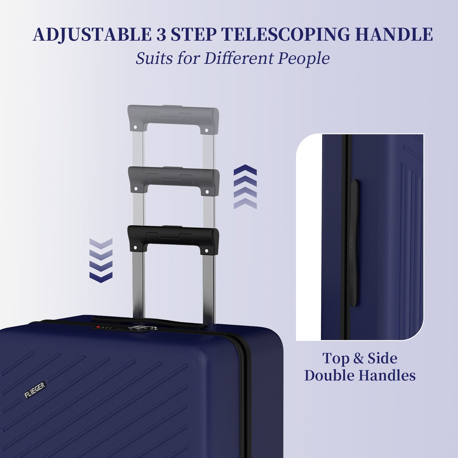 Set 4 Trolley ABS 12/20/24/28 pollici - Blu Navy (071)