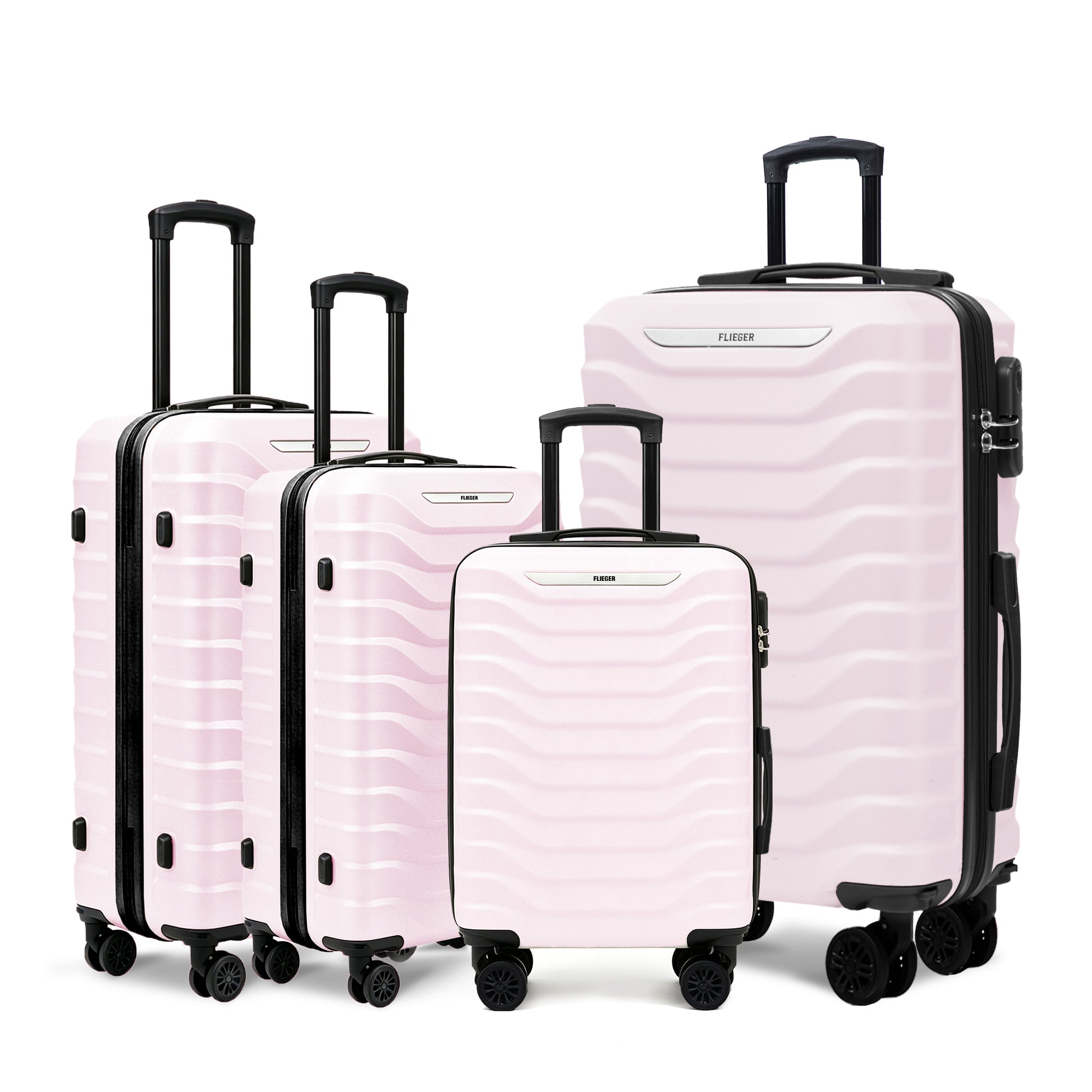 Set valigie ABS 4 pezzi 18/20/26/28 - Rosa (029)