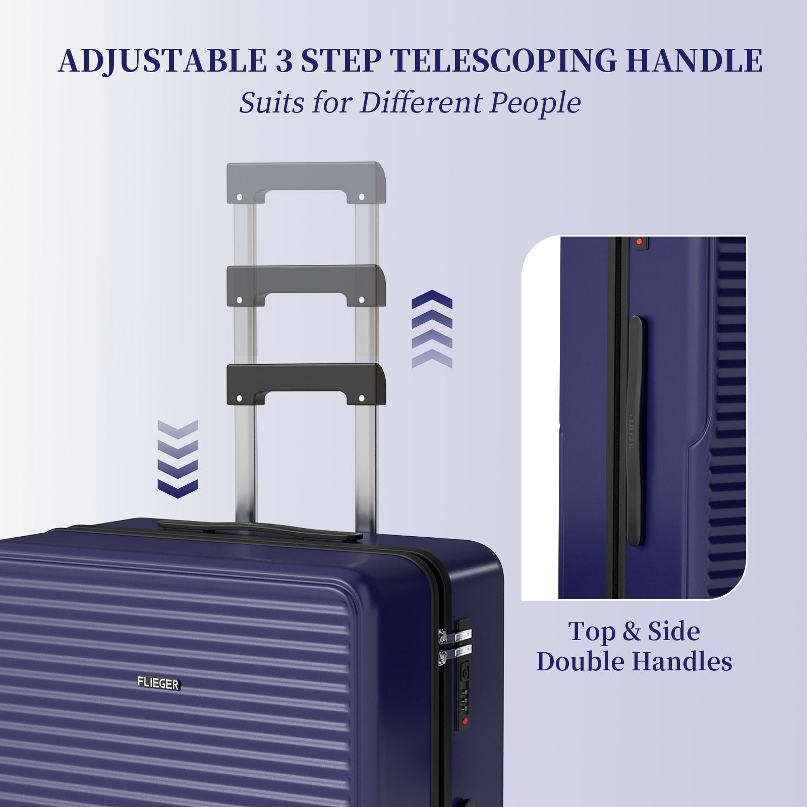 Set 4 Trolley ABS 12/20/24/28 pollici - Blu Navy (069)