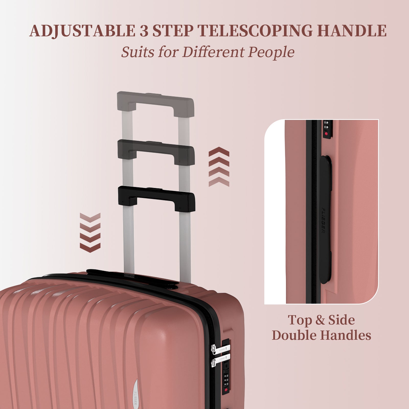 Set 4 Trolley ABS 12/20/24/28 pollici - Oro Rosa (073)