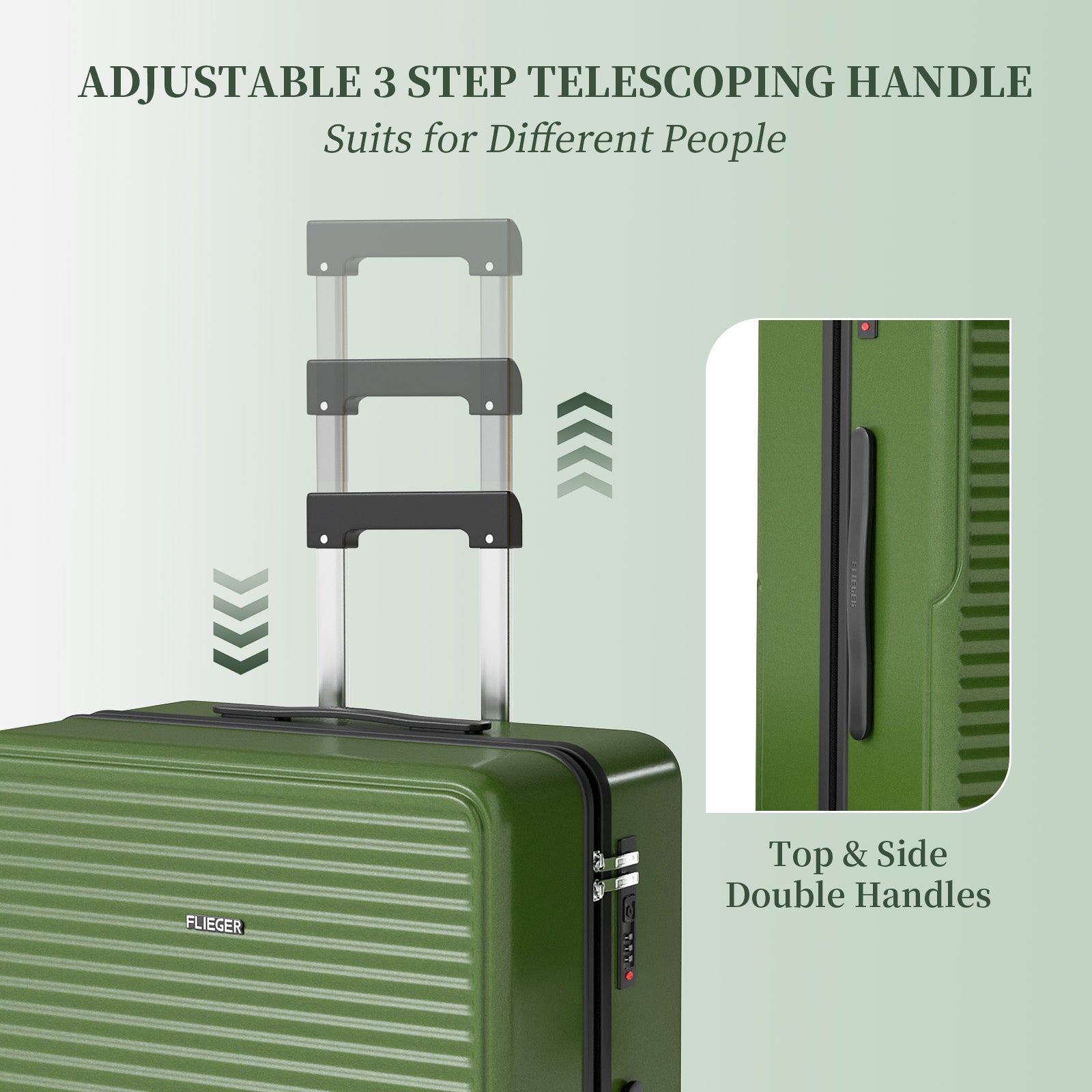 Set 4 Trolley ABS 12/20/24/28 pollici - Verde (069)