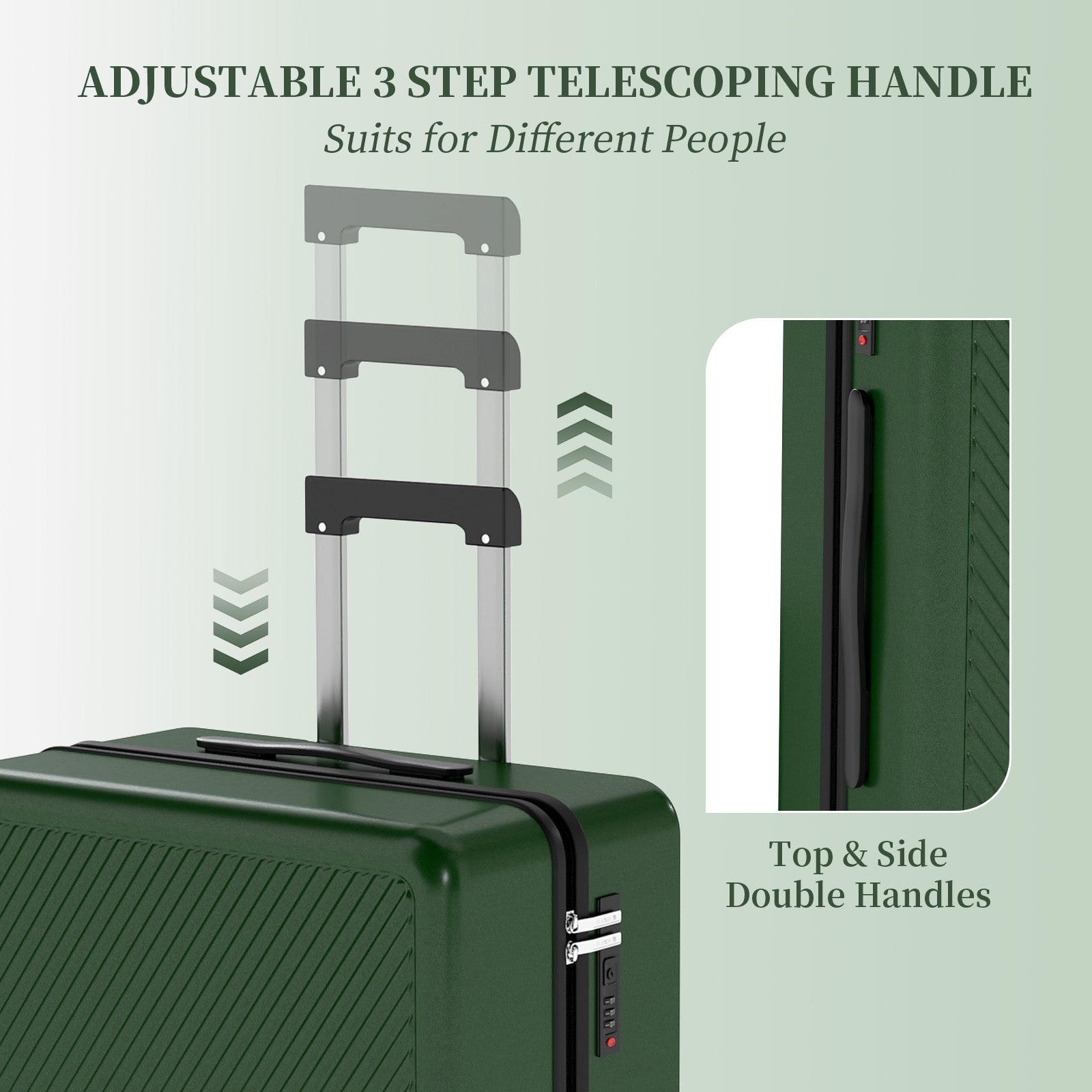 Set 4 Trolley ABS 12/20/24/28 pollici - Verde (066)