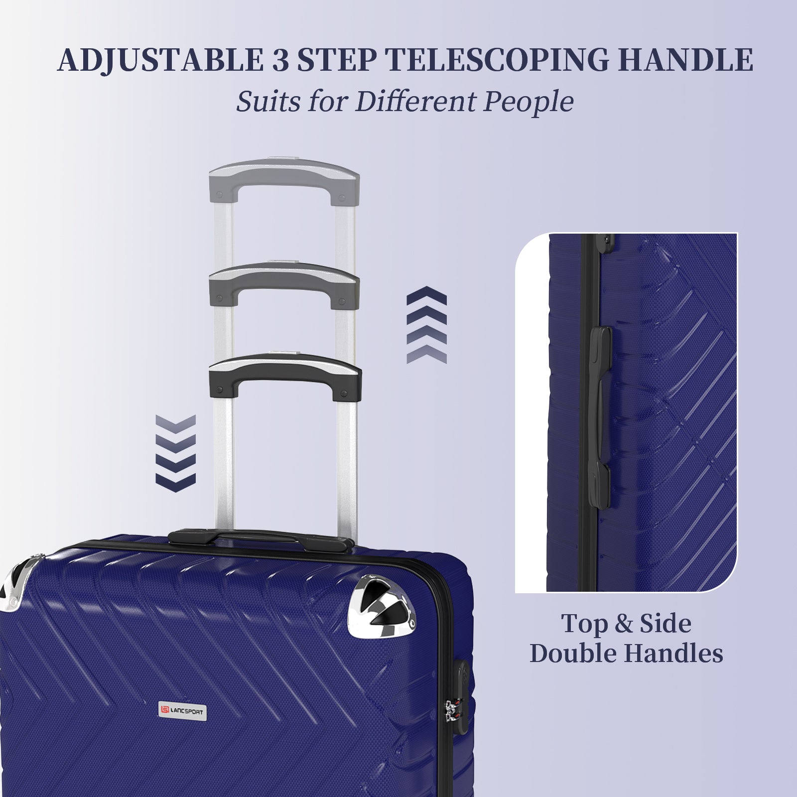 Set valigie in ABS da 5 pezzi (20"/26"/28"/30"/32") – Blu royal（075）