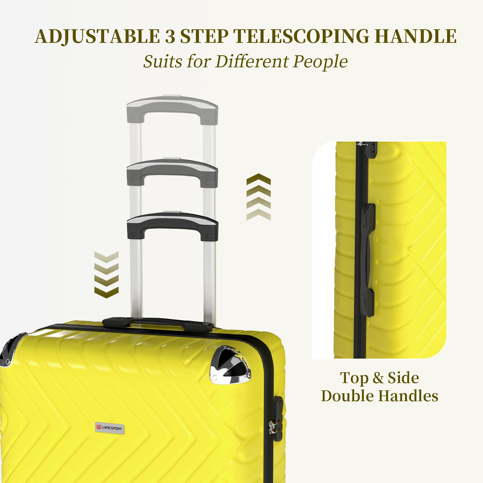 Set valigie in ABS da 5 pezzi (20"/26"/28"/30"/32") – Giallo tenue（075）