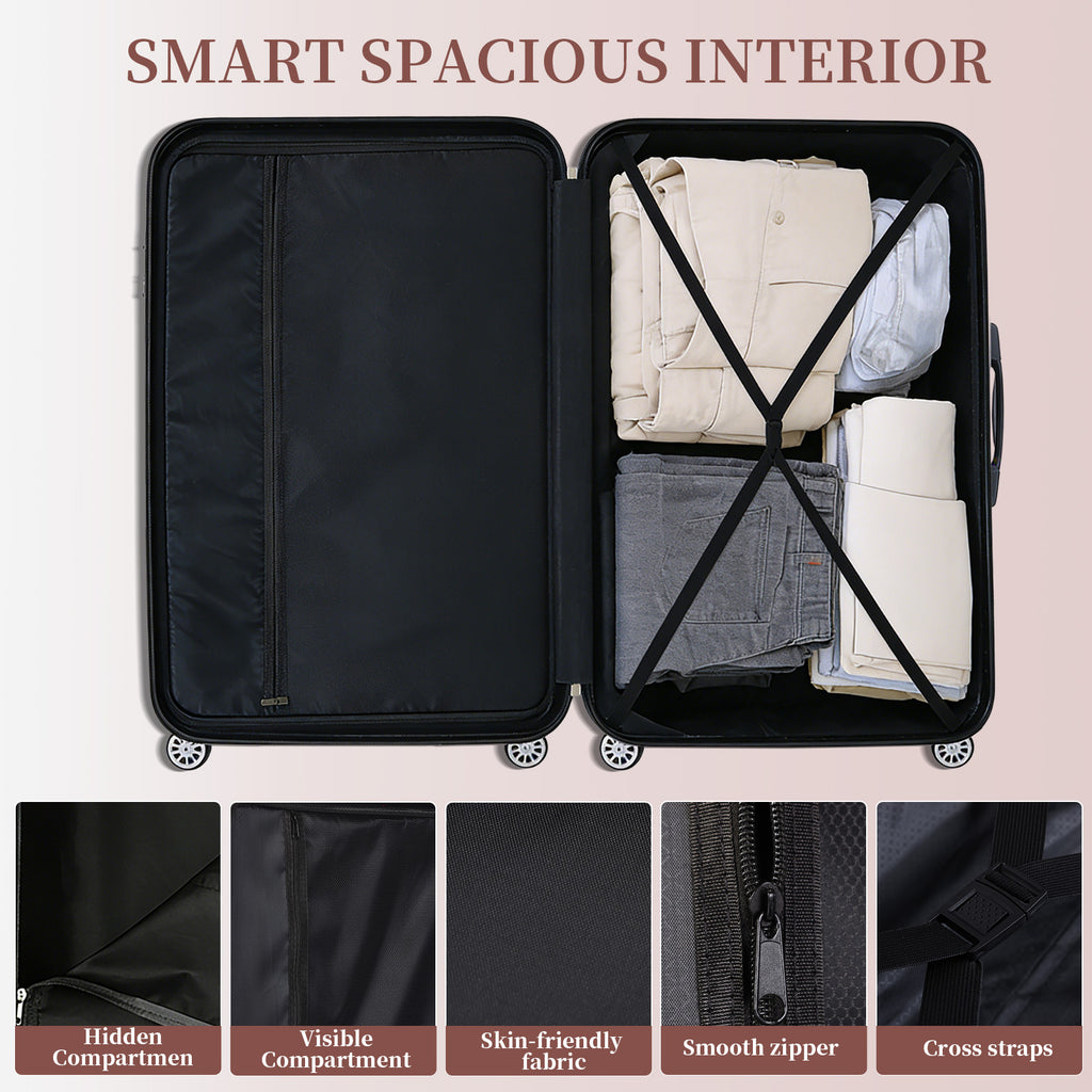 Set valigie in ABS da 5 pezzi (20"/26"/28"/30"/32") – Rosa oro（075）
