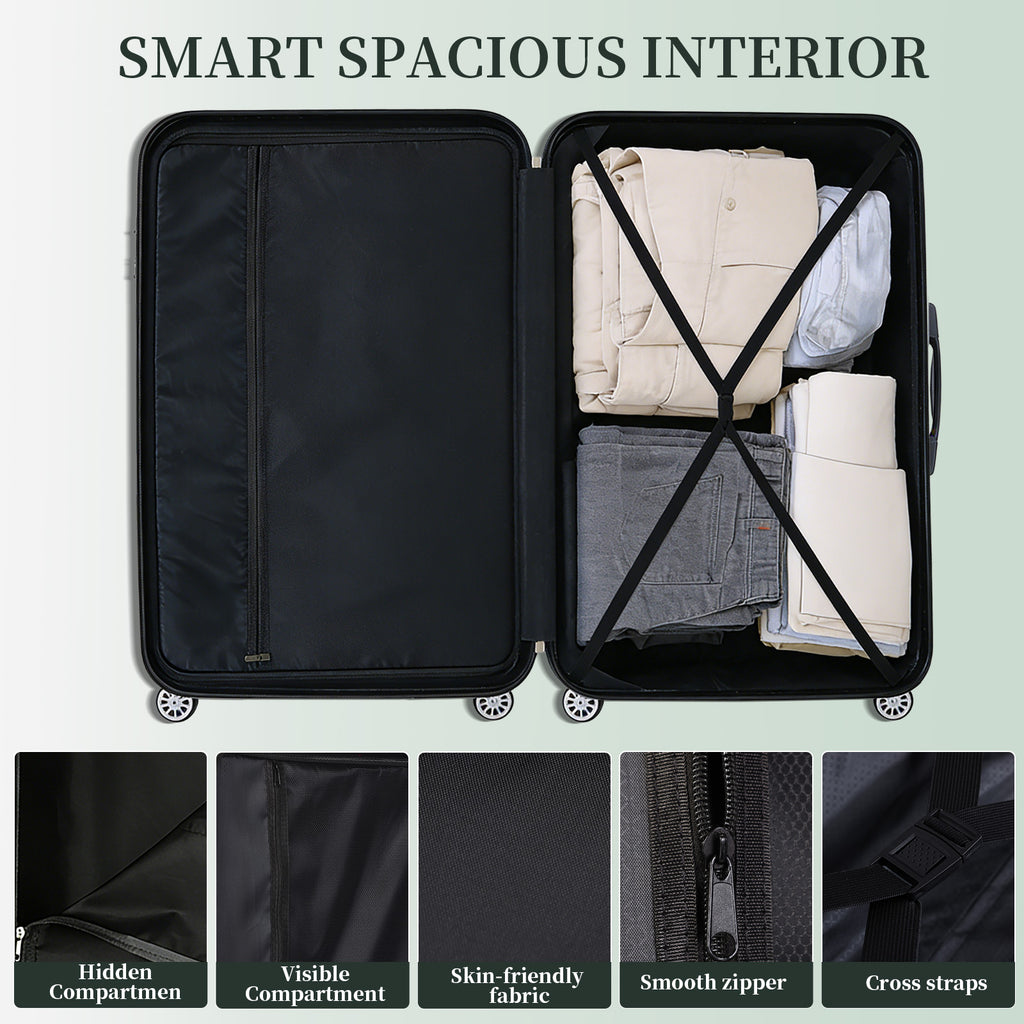 Set valigie in ABS da 5 pezzi (20"/26"/28"/30"/32") – Verde scuro perlato（075）