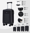 Set 4 Trolley ABS 18/20/24/28 pollici - Nero (043)