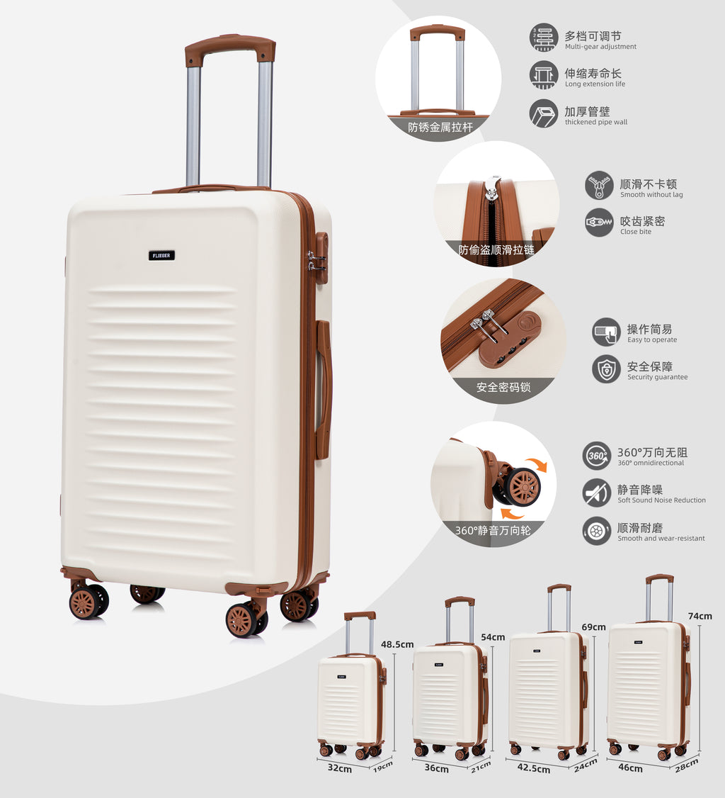 Set 4 Trolley ABS 18/20/24/28 pollici - Bianco (043)