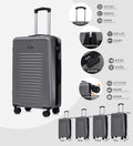 Set 4 Trolley ABS 18/20/24/28 pollici - Grigio Scuro（043）