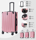 Set valigie in ABS+pc da 3 pezzi (20"/24"/28") – Rosa（050）