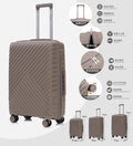 Set valigie PP 3 pezzi 20/24/28, champagne（056）