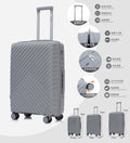 Set valigie PP 3 pezzi 20/24/28, grigio chiaro（056）