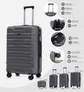 Set valigie ABS 4 pezzi 14/20/24/28, grigio ferro（058）