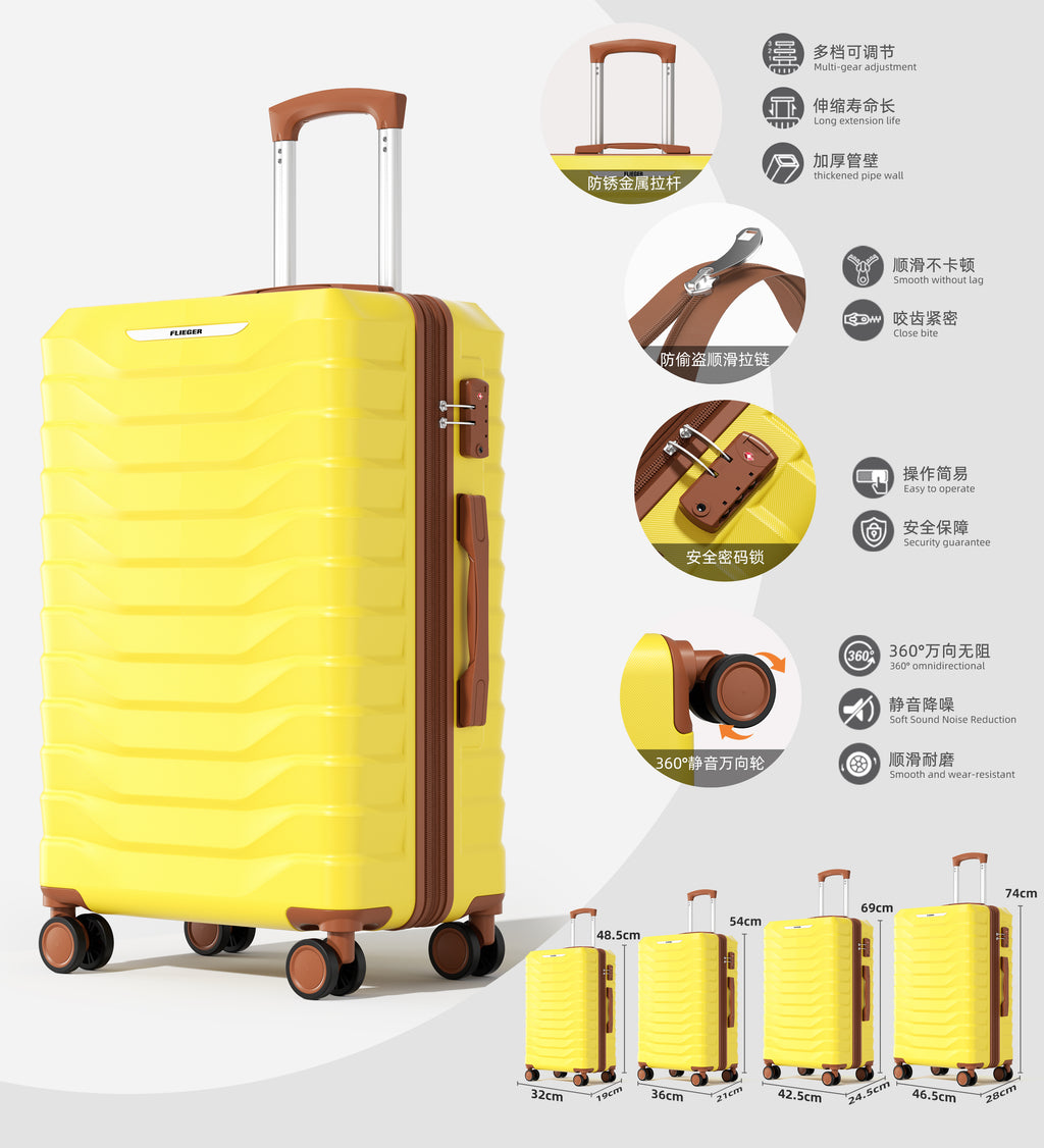 Set valigie ABS 4 pezzi 18/20/26/28 - Giallo (029)